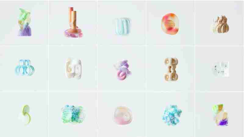 Collection of abstract 3D rendered organic shapes in soft pastel colors., tags: strumenti - pexel
